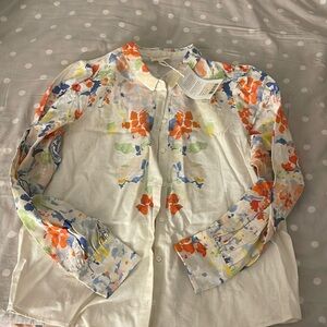Sezane women shirt/Blouse, Flower color  size US women 10
